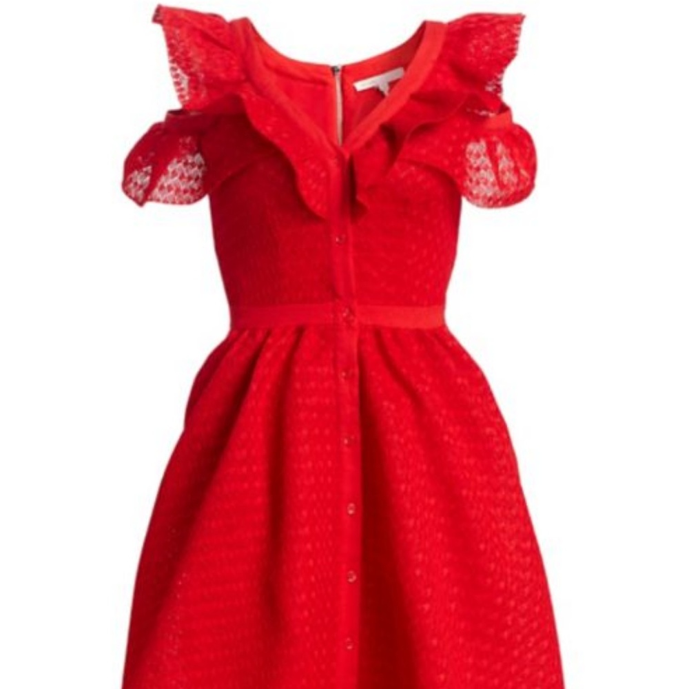 Maje Reglisse Lace Fit-And-Flare Dress, 2 - Picture 5 of 7